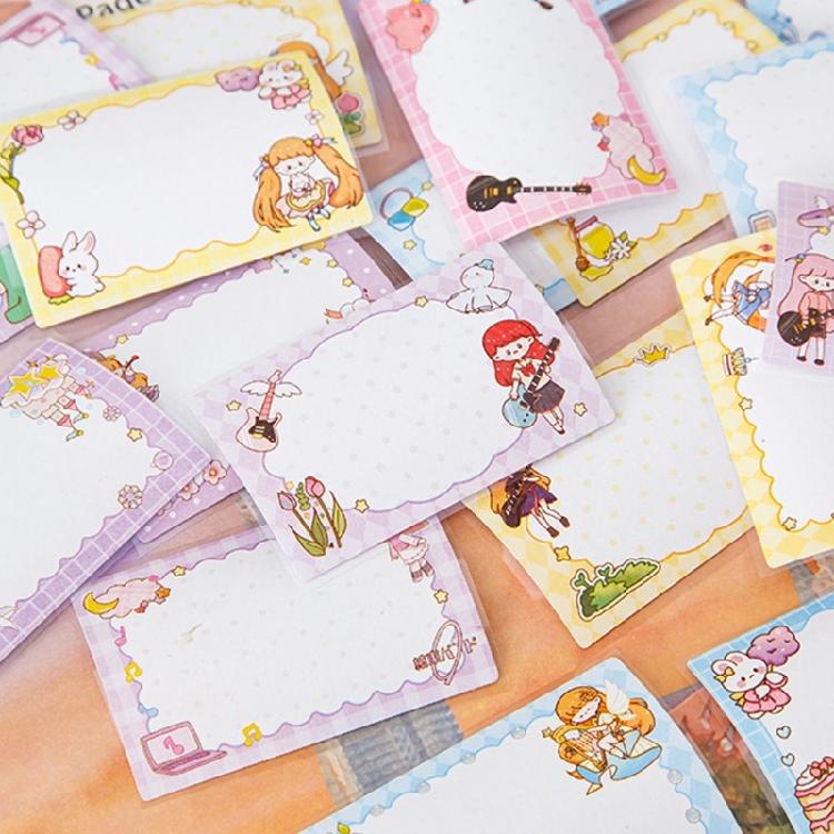 70 Sheets Pull Out Adhesive Notes Pad Small Notepads Cartoon Notes Paper Reminders on Fridges Book Calendar Notebook