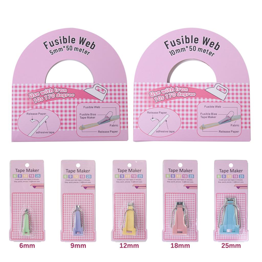 Fusible Bias Tape Maker and Iron On Bias Binding Tape For Creative Sewing Dressmaking 1.64ft Long Fusible Bias Tape