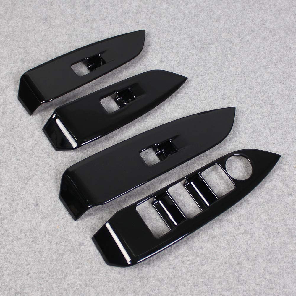 RUIQ Mazda DK Series Interior Door Window Button Switch Panel Cover Piano Specially Designed for the Mazda CX3 CX-3 Garnish, Black,