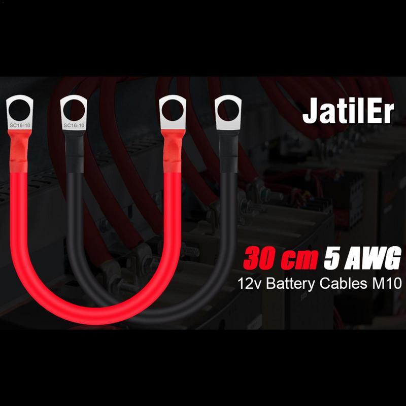 1pcs Battery Cables 5AWG Battery Connection Cable Copper Wire with Terminals for UPS Inverter Battery Series Parallel Connector