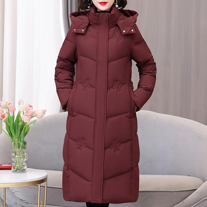 Plus Size XL-5XL Fashion Winter Woman Long Parkas Hooded Thick Warm Jacket Loose Middle Age Women's Coats