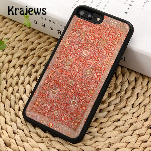 Krajews Persian Carpet Floral Pattern Phone Case Cover For iPhone 16 15 14 Plus XS XR 11 12 Mini Pro Max Coque Fundas
