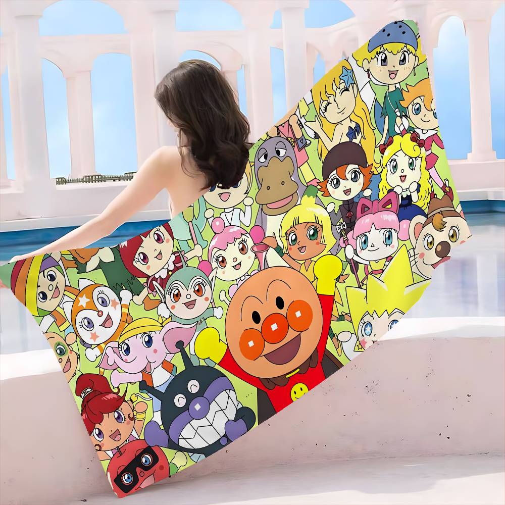 Classic Japanese Anime A-AnpanmanS Microfiber Printed Beach Towel Mountain Yoga Beach Swimming Running Absorbent Soft Towel