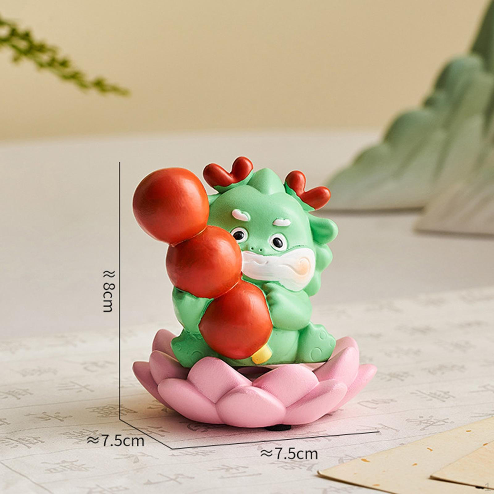 

Фигурка дракона в китайском году, мини-статуя, креативная скульптура животного из смолы для полки автомобиля 7.5x7.5x8cm_With Candied Haws