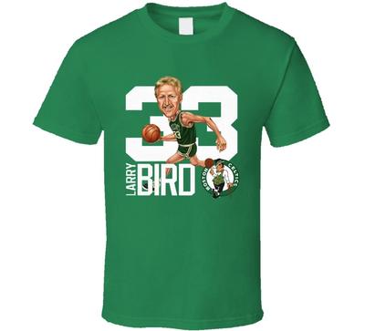 Larry Bird Boston Karikatur Retro T-Shirt