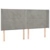 VidaXL Tête de Lit à LED Meuble de Chambre à Coucher Accessoire de Lit Double Tête de Cadre de Lit Intérieur Gris Clair 3123974