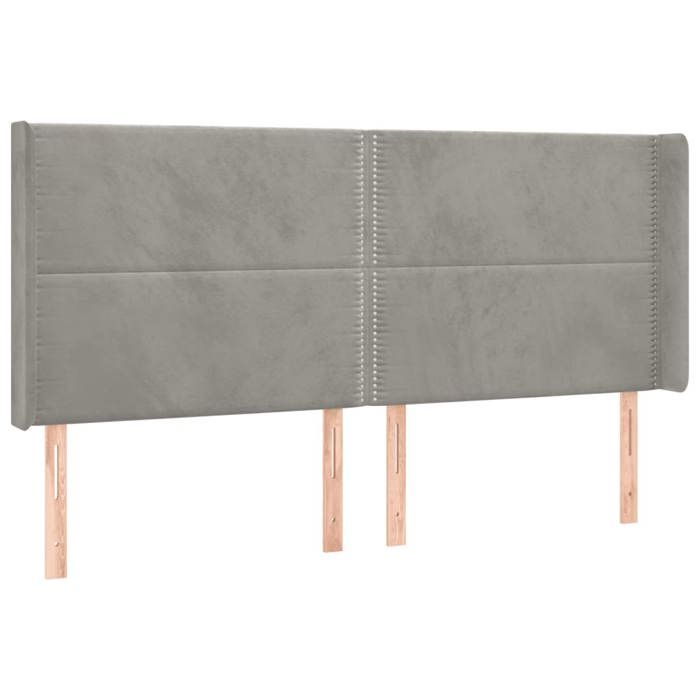 VidaXL Tête de Lit à LED Meuble de Chambre à Coucher Accessoire de Lit Double Tête de Cadre de Lit Intérieur Gris Clair 3123974