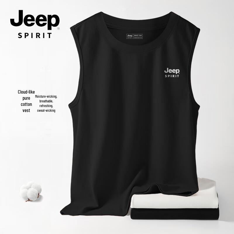 JEEP SPIRIT Men s Pure Cotton Round Neck Vest 3XL