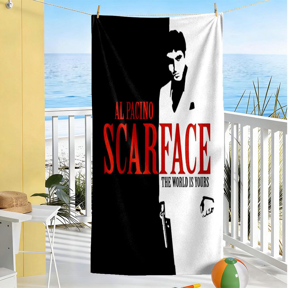 Scarface Style Beach Towel Soft Durable Quick-Dry Comfortable Lightweight Portable for Swimming,Beach,Camping, Travel, Beach Accessories,Gym