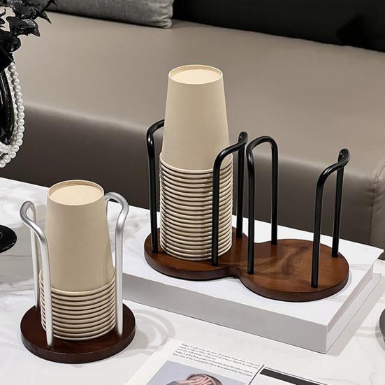 Disposable Cup Holder Single/Double Cup Rack Strong Load-bearing Cup Holder Home Office Restaurant Decor
