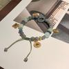 Chinese-Inspired Jade Wealth Bracelet with Gold-Plated Peace Buckle