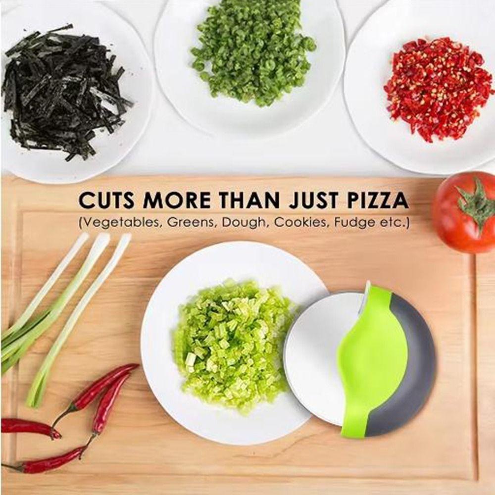 Effortless Pizza Slicer Stainless Steel Rotating Pizza Cutting Slicer Pizza Wheel Cutter  Kitchen