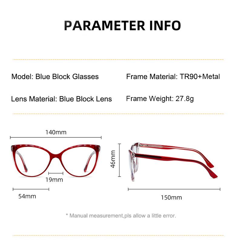 Fashion Prescription Anti Blue Light Reading Glasses Women +4.75 +6.00