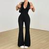 Backless Nude Effect Tight Jumpsuit - Summer Bodysuit for Sports & Fitness