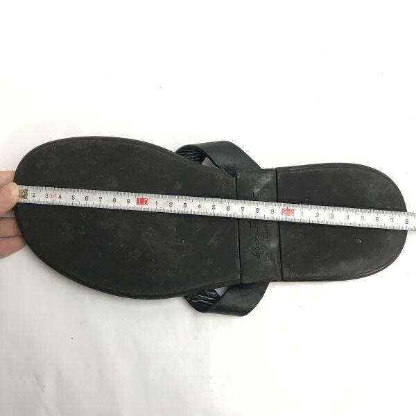 Salvatore Ferragamo Italy Leather Sandals Women’s 8 26.0EE Brown Black Flat(USED)