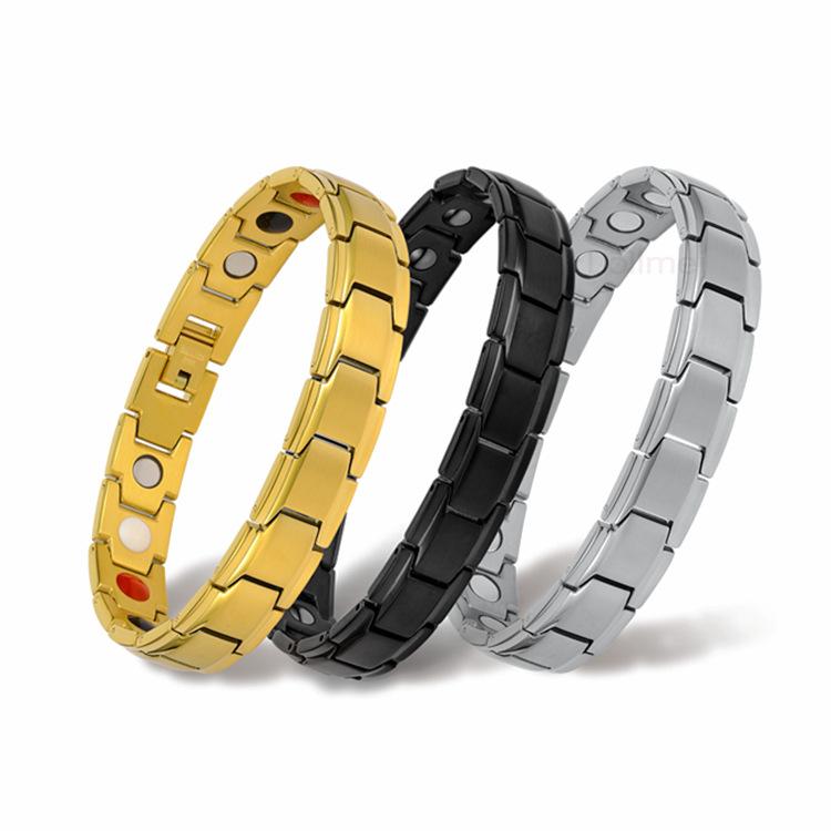 Men's Electroplated Non-fading Magnet Germanium Negative Ion Magnetic Titanium Steel Bracelet