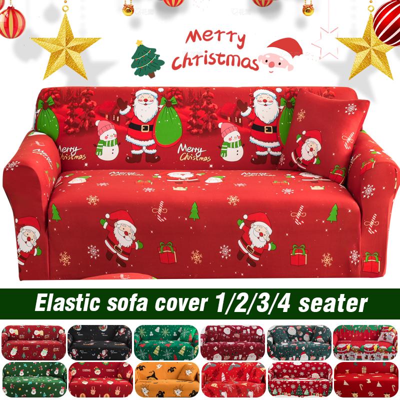 Stretchy Christmas Sofa Cover Soft Sofa Slipcovers For Living Room Washable Furniture Protectorastic Bottom For Kids, Pets