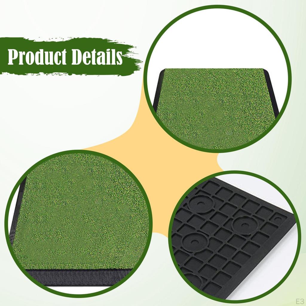 Golf Hitting Mat Practice Drive Training Portable Gear Artificial Turf Pad Rubber Base for