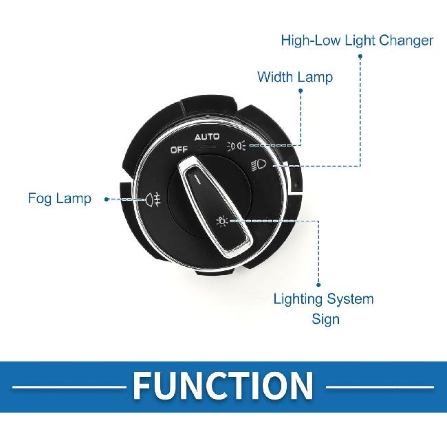 Headlight Switch No.97061353309DML Fog Light Control Switch for Porsche 718 Boxster 2023 Plastic Black