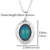 Cool Temperature Oval Locket Pendant Mood Changing Necklace Emotion Color change Jewelry for Men Women Lovers Photo Frame Box