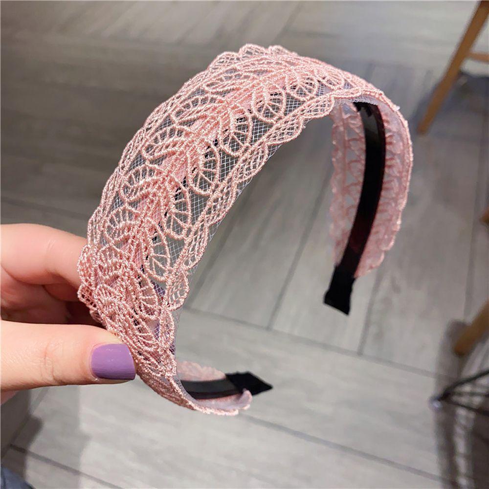 Fashion Design Make up Temperament Resin Korean Style Hair Wear Women Hair Accessories Wide Side Hairband Lace  Leaves Headband