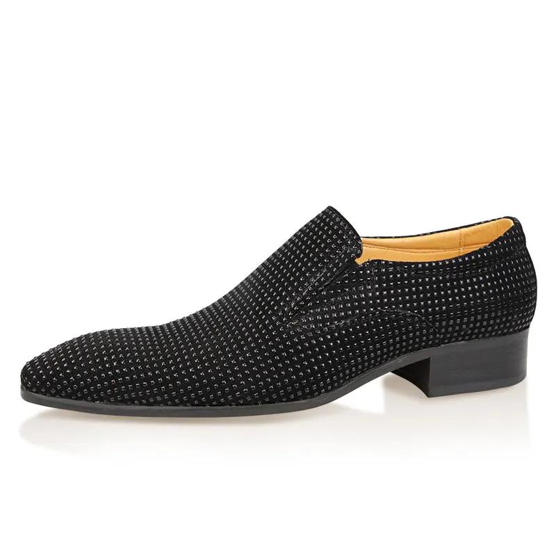 

Мужская обувь ручной работы на заказ, повседневные однотонные модные лоферы, классические мужские туфли, деловые туфли класса люкс с острым носком для мужчин 46 чёрный
