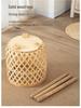 Nordic Style Bamboo Woven Plant Basket - Rattan Balcony Pothos Stand