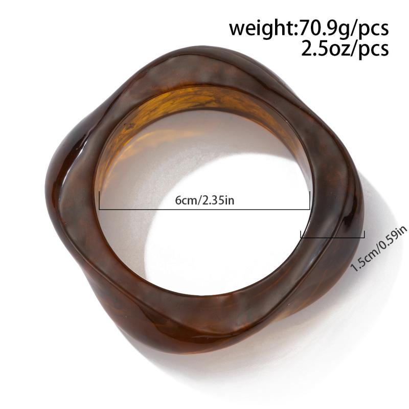 2025  Jewelry Vintage Acrylic Big Geometric Irregular Bangles For Women Trendy Resin Wide Cuff Bangles Bracelets