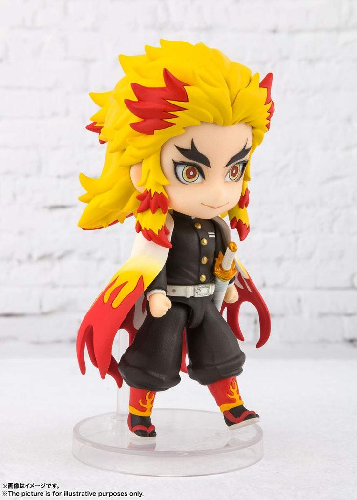 TAMASHII NATIONS Figuarts mini Demon Slayer: Kimetsu no Yaiba Rengoku Kyojuro, approximately 90mm, PVC/ABS painted action figure