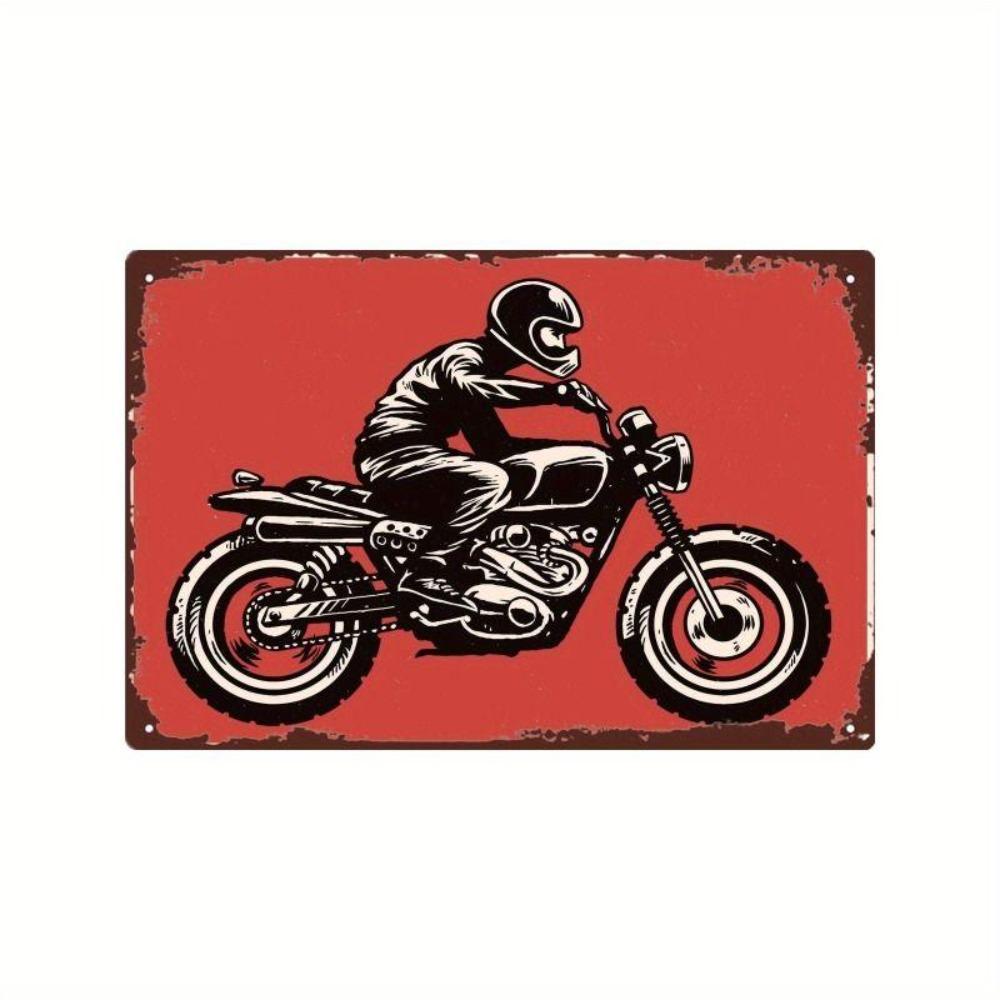 Retro Motorcycle Tin Sign Man Cave Garage Decor 20x30 Cm Metal Poster