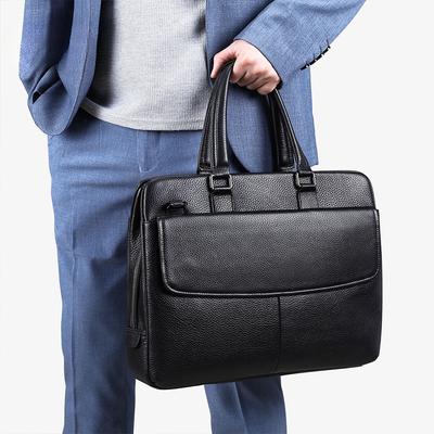 Maletín Bolso de Mano de Cuero Genuino Negocios Casual para Ordenador Bolsa Oficial para Hombre
