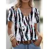 Women's 3D All-over Printed Casual Short-sleeved Graphic V-neck T-shirt