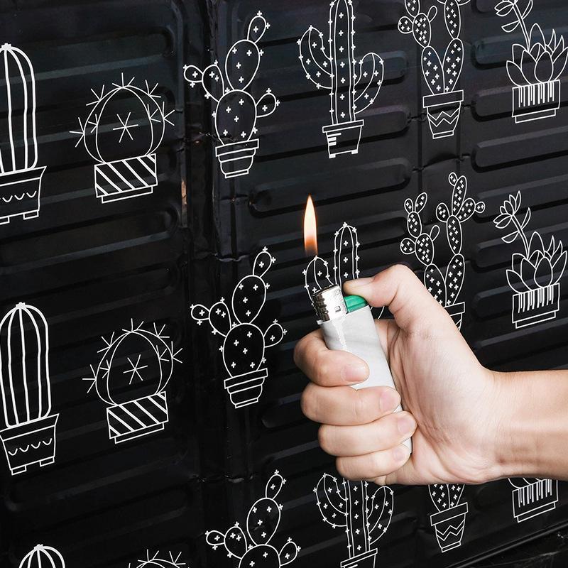 Foldable Aluminum Foil Oil Splash Guard with Cactus Design for Gas Stoves