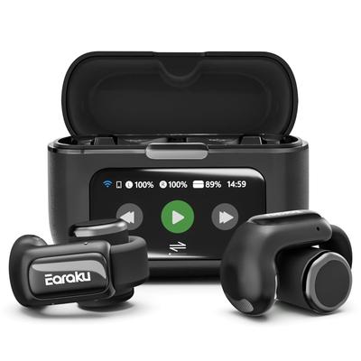 Experiență Sonoră Supremă Earaku AirCuff Manșetă Auriculară Wireless Fără Ureche Fără Sunet Algoritmul Incus Audio prin Conducție Osoasă Smart Touch Bluetooth Până la 24 de Ore