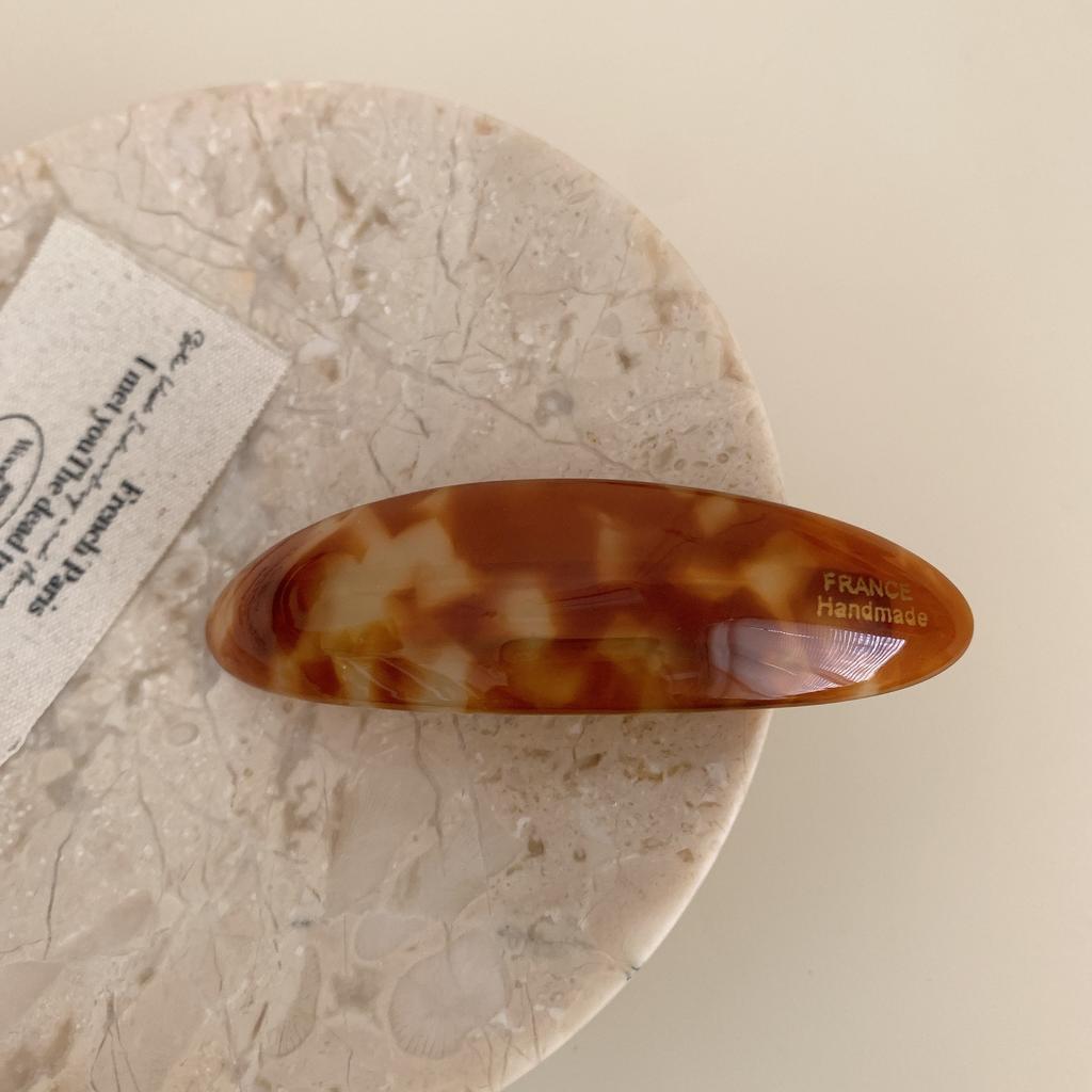 Retro Style 7.4CM Acetic Acid Oval Curved Hairpin Half Tied Ponytail Clip Spring Clip Hair Accessories