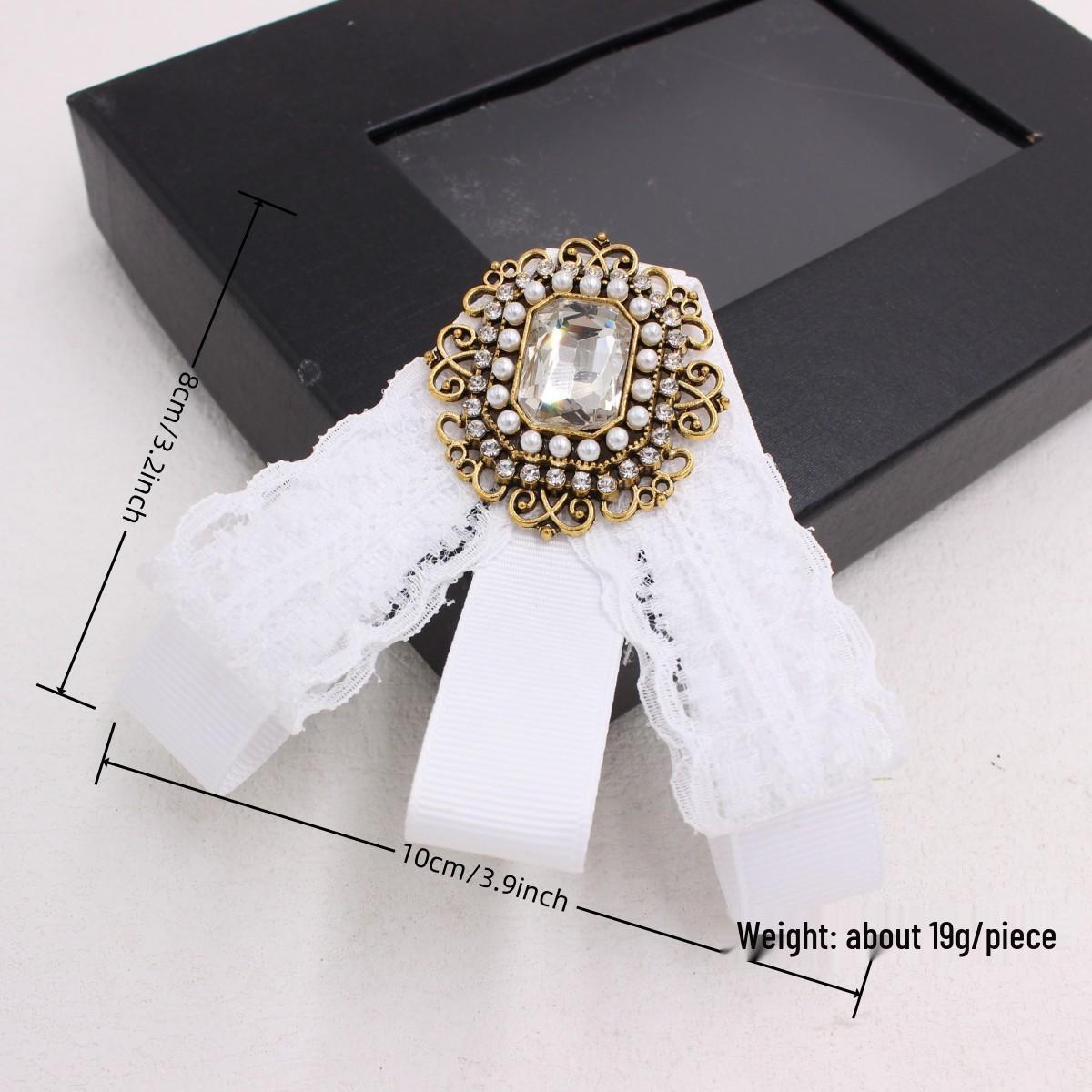 

Белая брошь в стиле ретро «Звездный кот», воротник-бант - Корейский академический стиль TS357