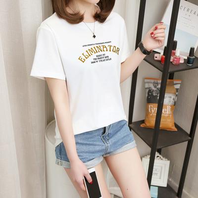 Short-sleeved T-shirt Women's New Summer Loose Korean Style Trendy Student Letter Printing Student Women's Top