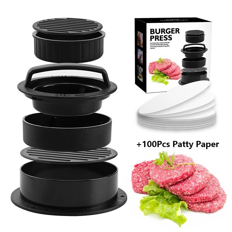 Molde para hamburguesas ABS, prensa para hamburguesas, molde para hamburguesas rellenas, máquina para hacer hamburguesas redondas de carne de res, utensilios de cocina, accesorios de cocina