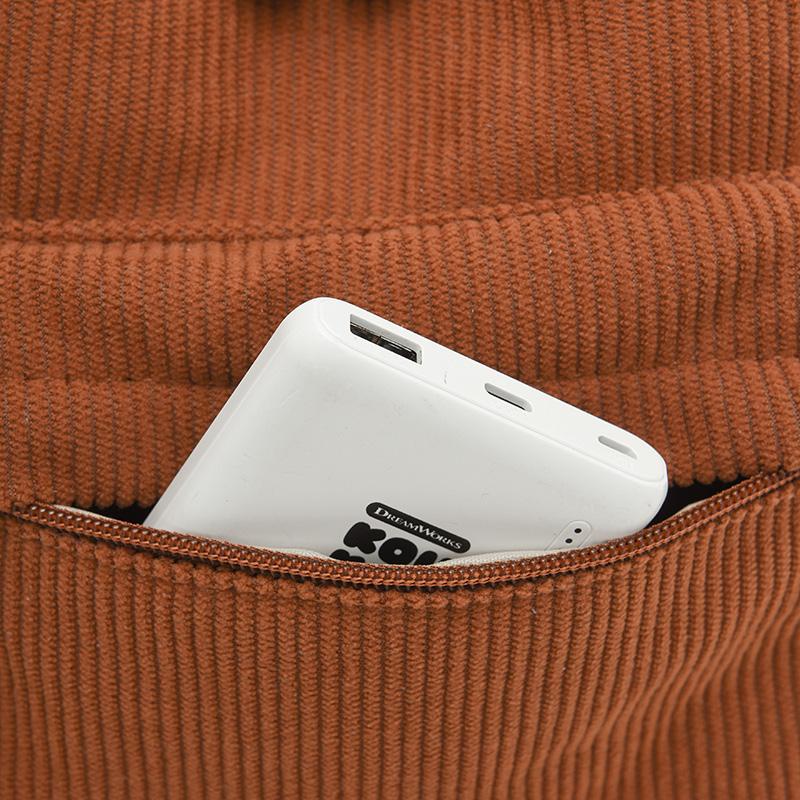 Kordfløyel Skolesekk Dame Ryggsekk Stor Kapasitet Student Reise Ryggsekk