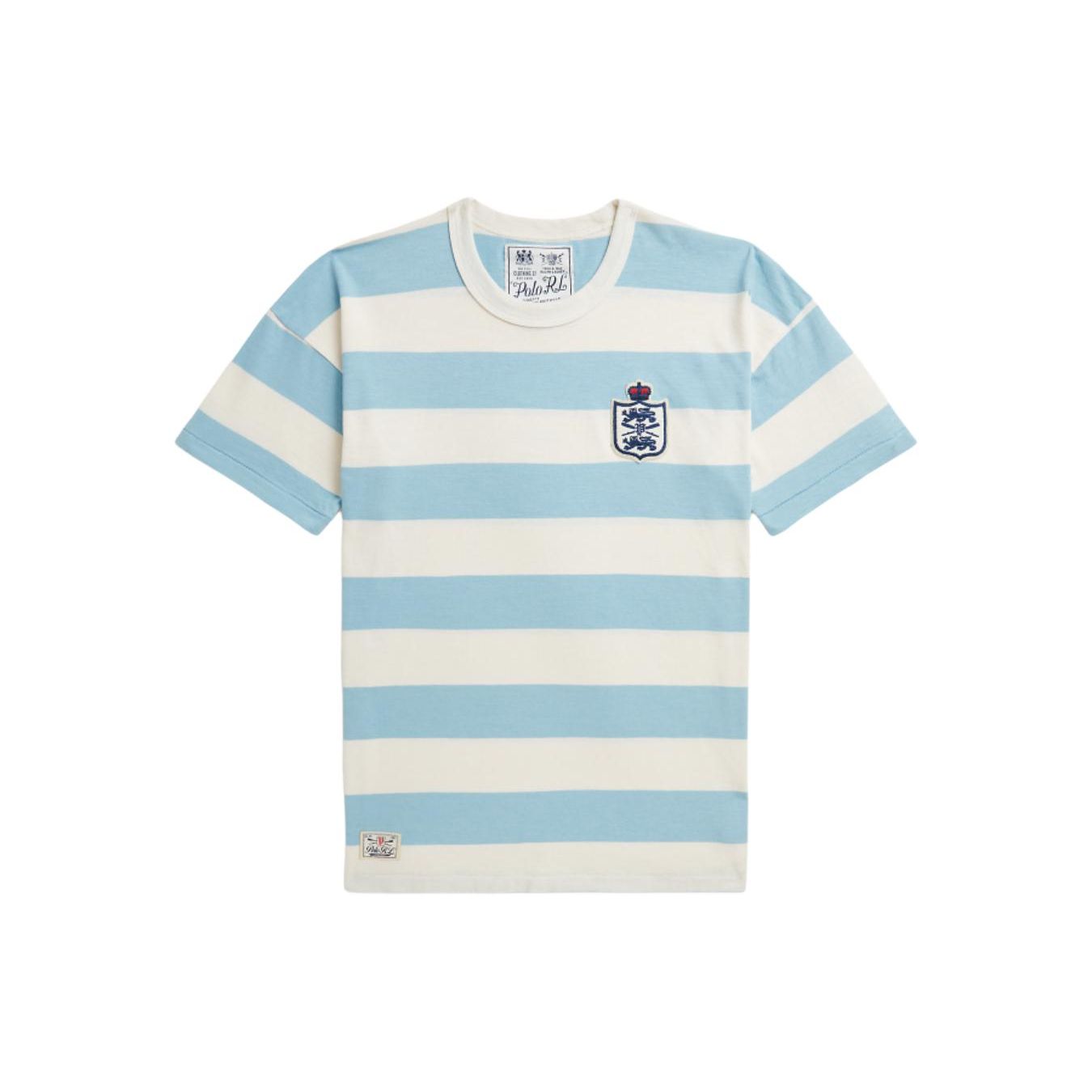 

Polo Ralph Lauren SS24 Полосатая футболка с логотипом-значком, с круглым вырезом и короткими рукавами, мужская, футболки, розовая, голубая, MNPOTSH1N822067-101 S