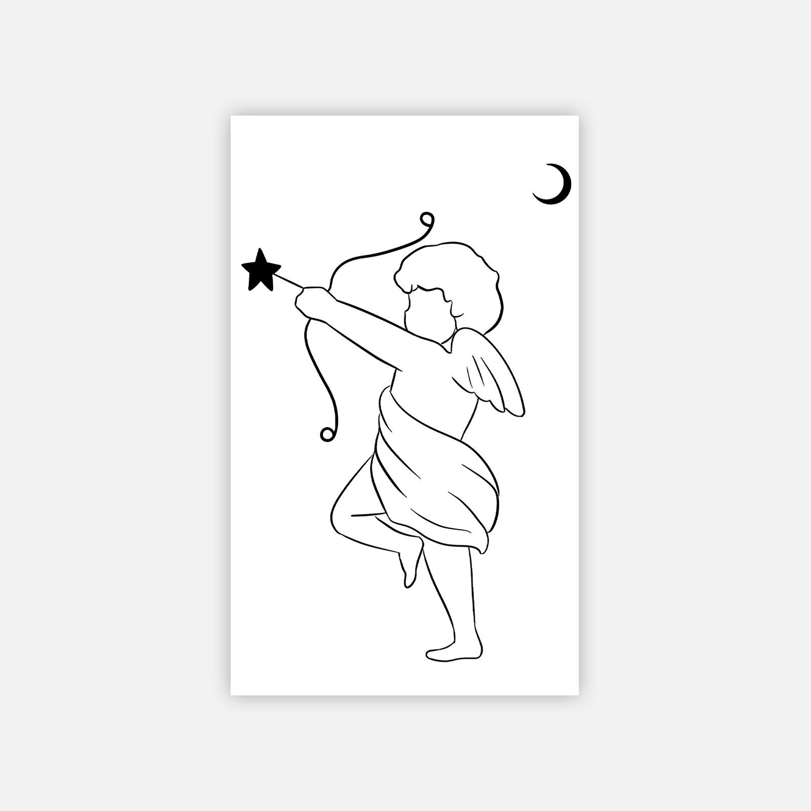 

Angel Sword Lasting Waterproof Non-Reflective Premium Sense Niche Hottie Tattoo Sticker 6*10