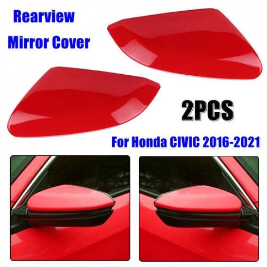 2X For Honda CIVIC 2016-21 Side Car Rearview Mirror Cover Trim Cap Replacement
