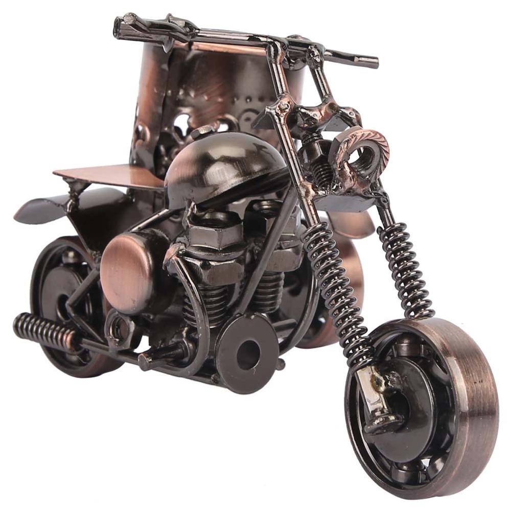 Iron Motorcycle Pen Holder Bronze Pencil Organizer Stand Pencil Holders Desk Pen Stand  Bars Cafes