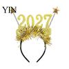 2027 Digital Headband Hair Hoop, Non-Slip with Adjustable Star And Number Design, New Year Eve Hoop Holiday for Christmas Parties Adults Kids