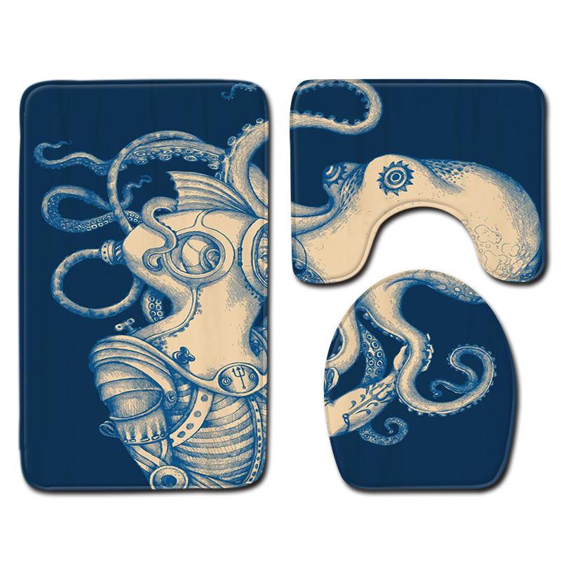 Animal Tree Print Bathroom Decorative Carpet Non-Slip Floor Mat Door Mat