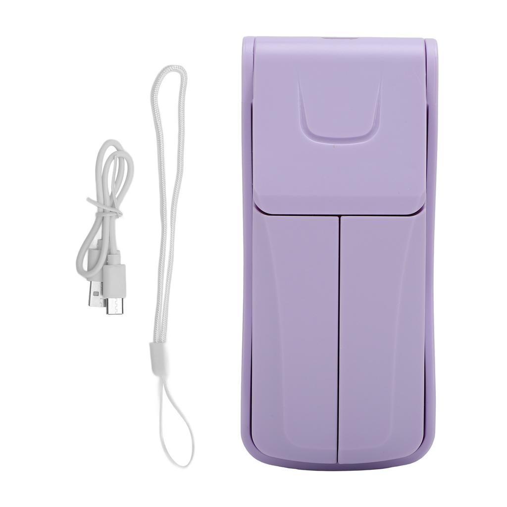 Dual Head Foldable Fan Portable Handheld Fan USB Rechargeable 3 Speeds Strong Wind Quiet Mini