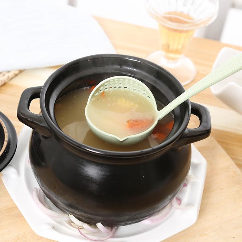 Dual-Use Wheat Straw Soup Ladle & Strainer
