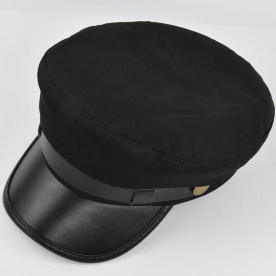 Beret Cap Solid Color Wide Brim Retro Style Casual Cap Sun Protection Keep Warm Head Wear Autumn Winter Cap Captain Hat Streetwear Women Accessories