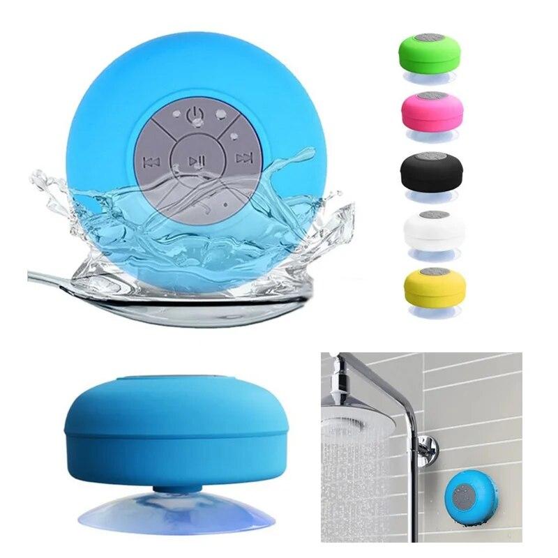 Rechargeable Bluetooth Wireless Waterproof Built-in Mic Speaker  Large Suction Cup Stereo Speaker Mini Outdoor Loudspeaker