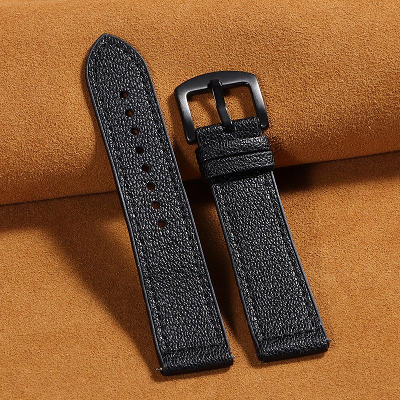 

Винтажный ремешок ручной работы из натуральной телячьей кожи с масляной восковой обработкой, 20 мм 22 мм, быстросъемный, женский ремешок для часов, браслет из коровьей кожи, аксессуары 22mm чёрный